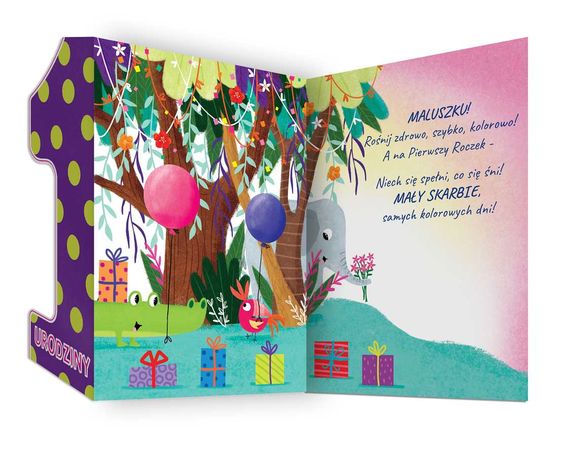 Greeting Card Card A5 with flap, first birthday , PANDA, 1 pc.